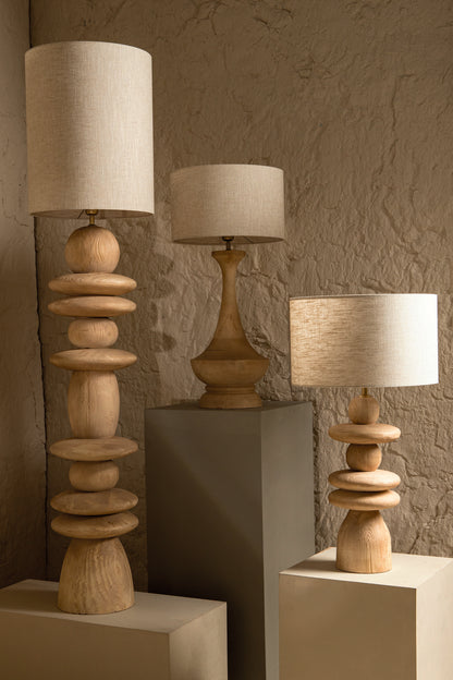 PTMD Table Lamp Base Callain Mango Round