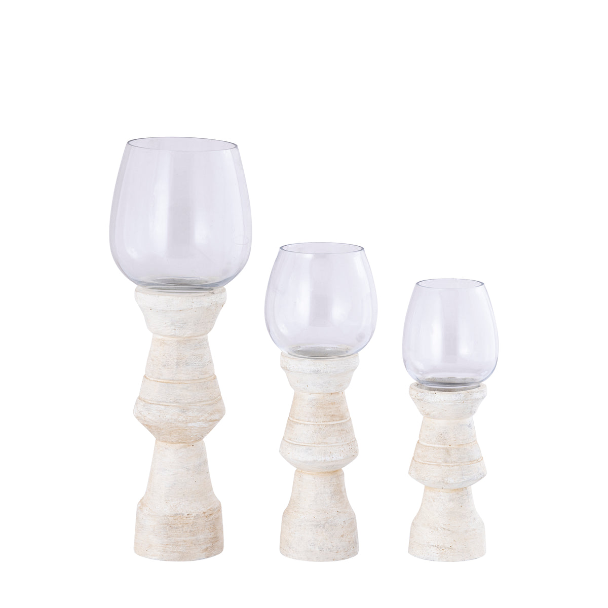 Qez Mango Wood Cream Tealight Bundle of 3 PTMD