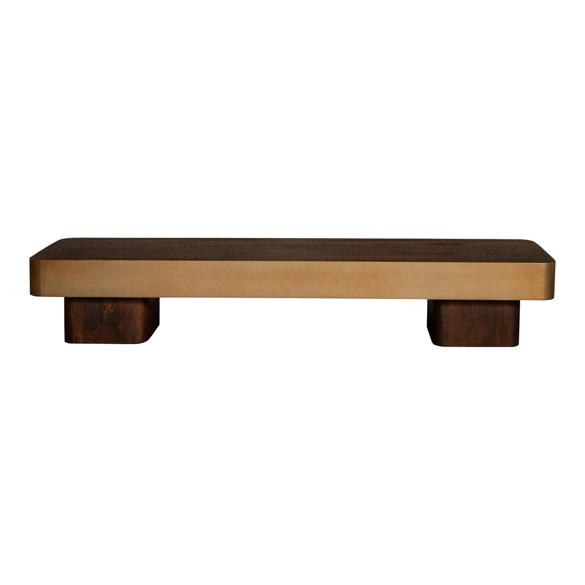 Warren Coffee Table Brown Wood with Gold Metal PTMD
