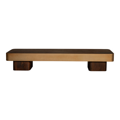 Warren Coffee Table Brown Wood with Gold Metal PTMD
