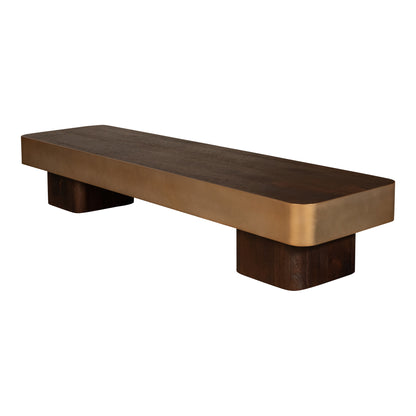 Warren Coffee Table Brown Wood with Gold Metal PTMD
