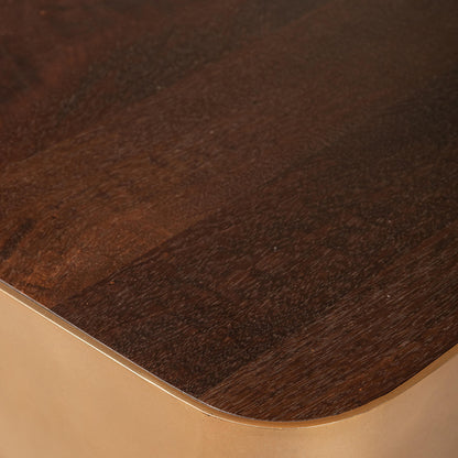 Warren Coffee Table Brown Wood with Gold Metal PTMD