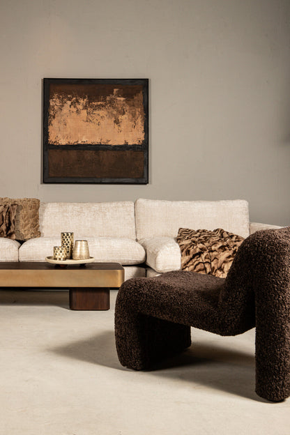 Warren Coffee Table Brown Wood with Gold Metal PTMD