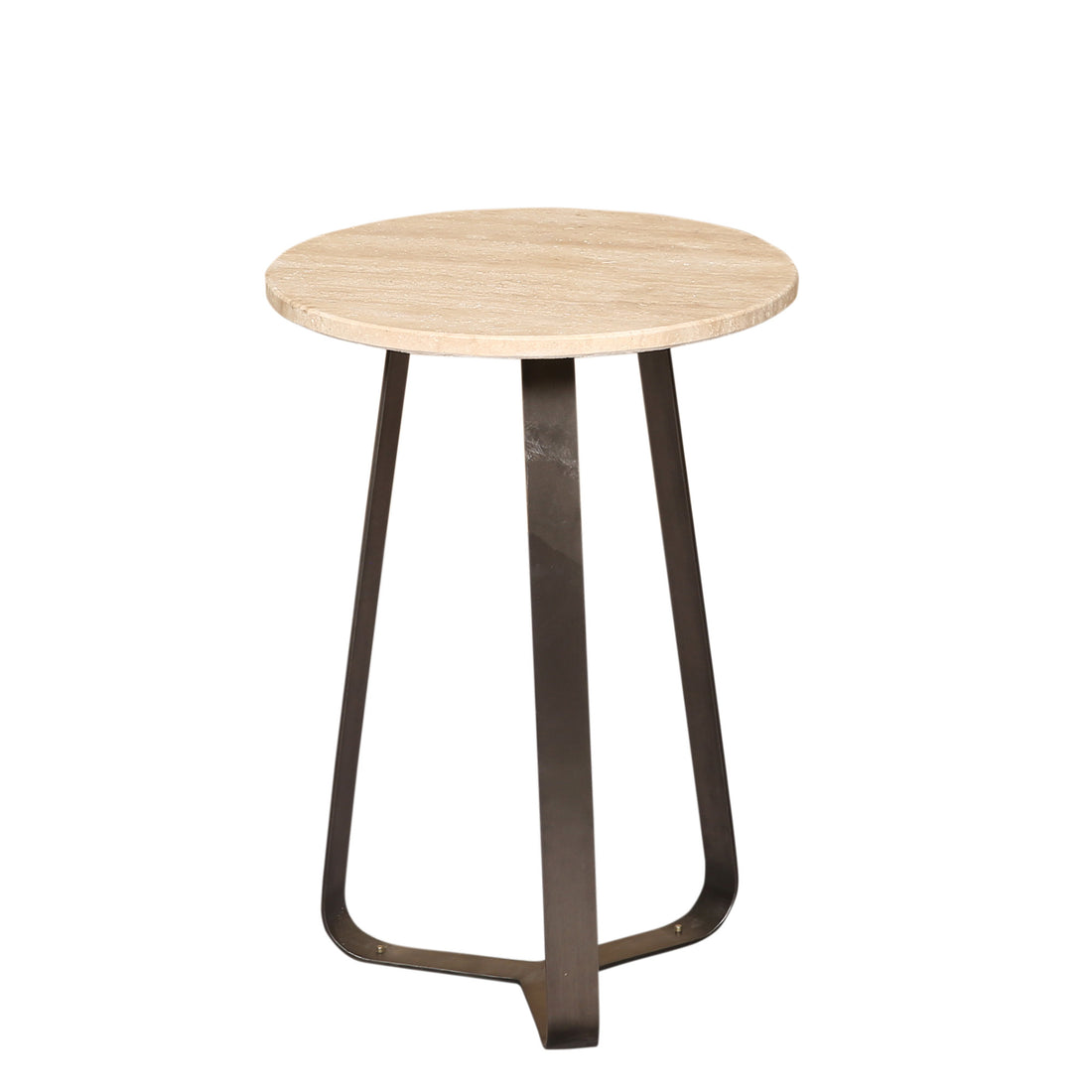 Side Table Micka Black Travertine Round Small PTMD