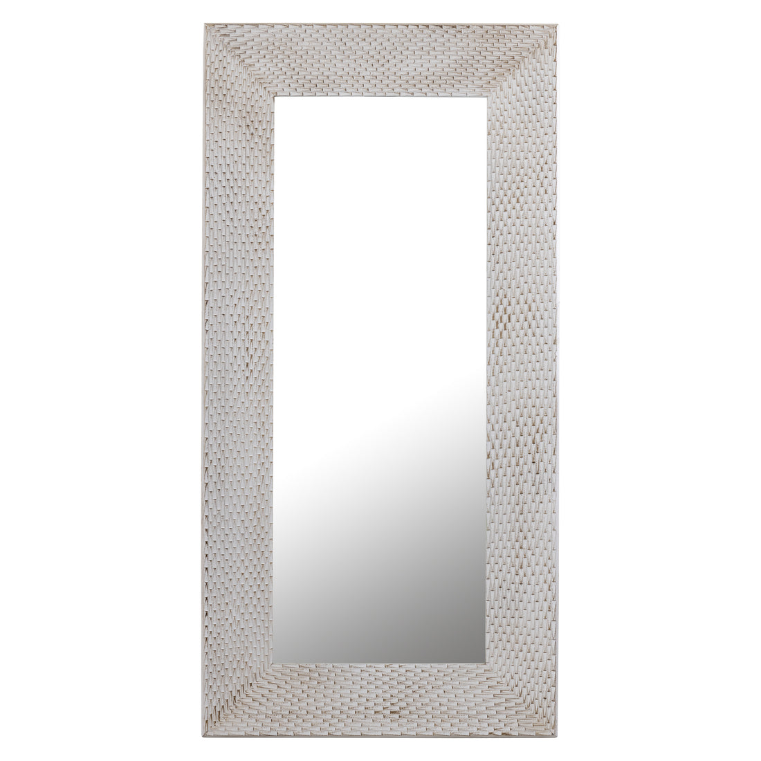 Chinasa White Rectangular MDF Mirror Gold Finish Low 80x9x160 cm PTMD