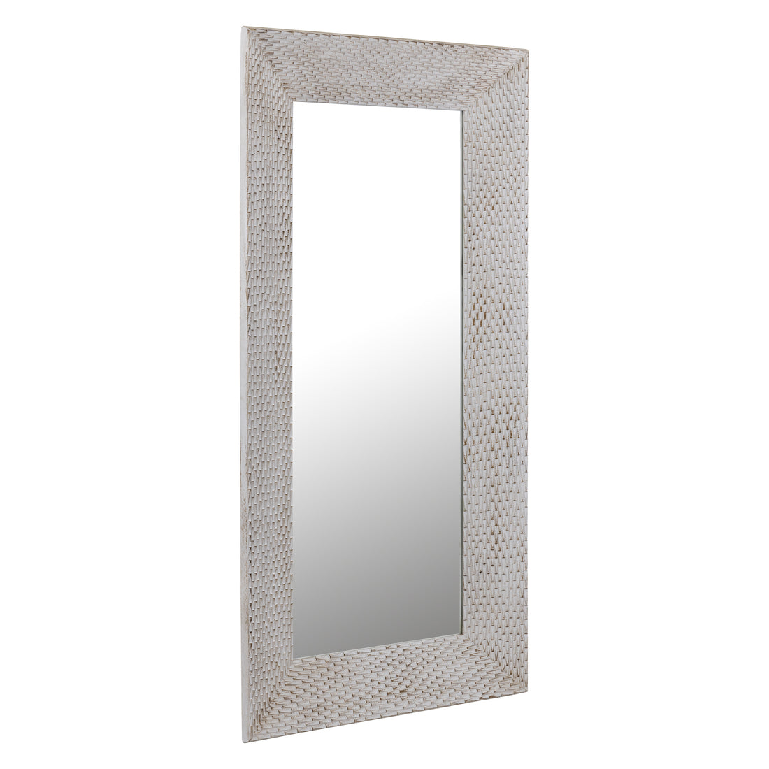 Chinasa White Rectangular MDF Mirror Gold Finish Low 80x9x160 cm PTMD