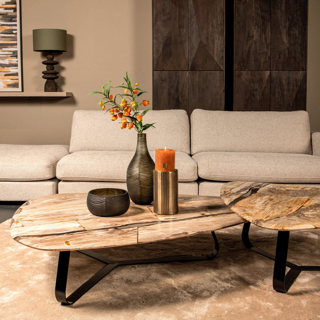 Coffee table Deeba petrified wood 130 PTMD