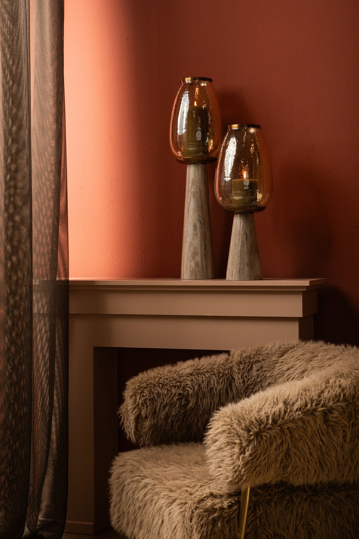 Berdand Beige floor stormlight luster glass cone L PTMD