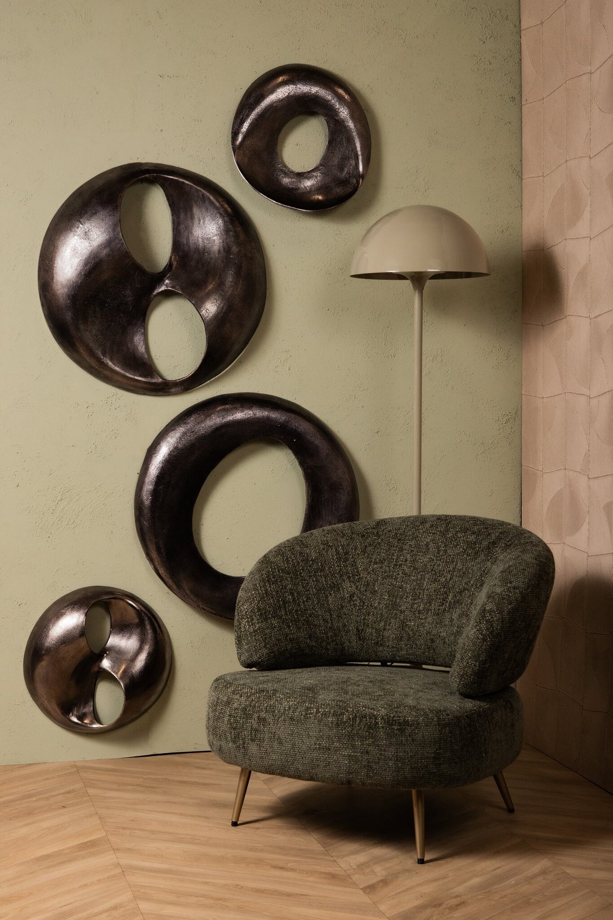 Wall panel Deuie - 70x10x70 cm - Aluminium - Silver PTMD
