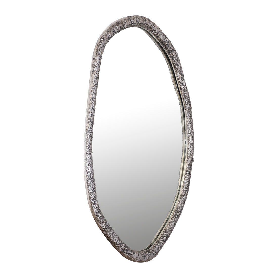 Paisley Nickel Organically Shaped Round Mirror PTMD