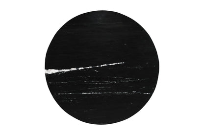 Diro Black Marble Coffee Table Round with Bulbous Legs PTMD