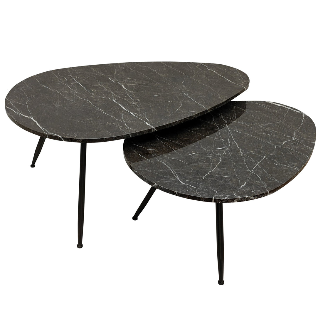 Coffee Table Veria Brown Marble Set of 2 PTMD