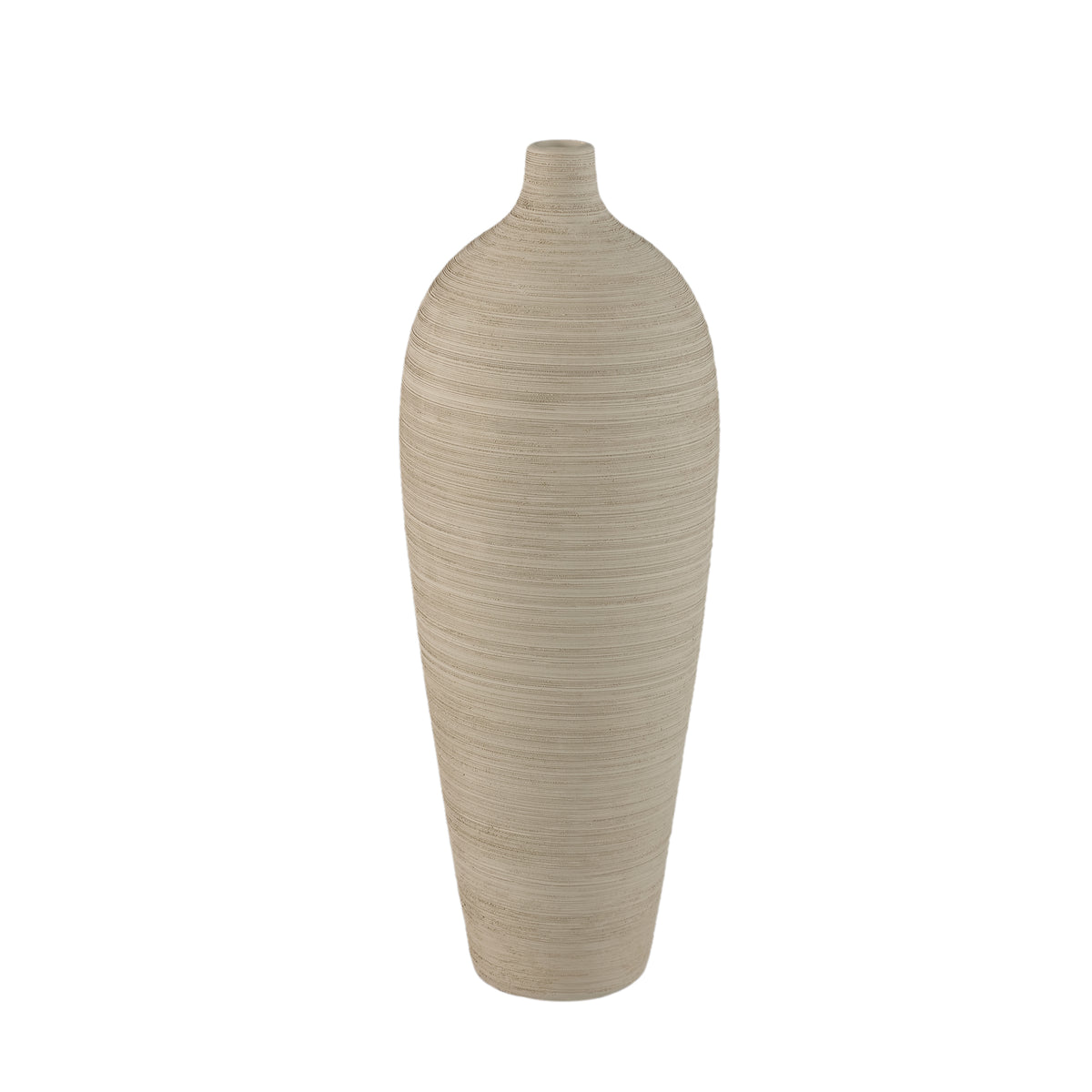 Bottle Vase Cavinn Ceramic Beige Ø18cm x H49cm PTMD