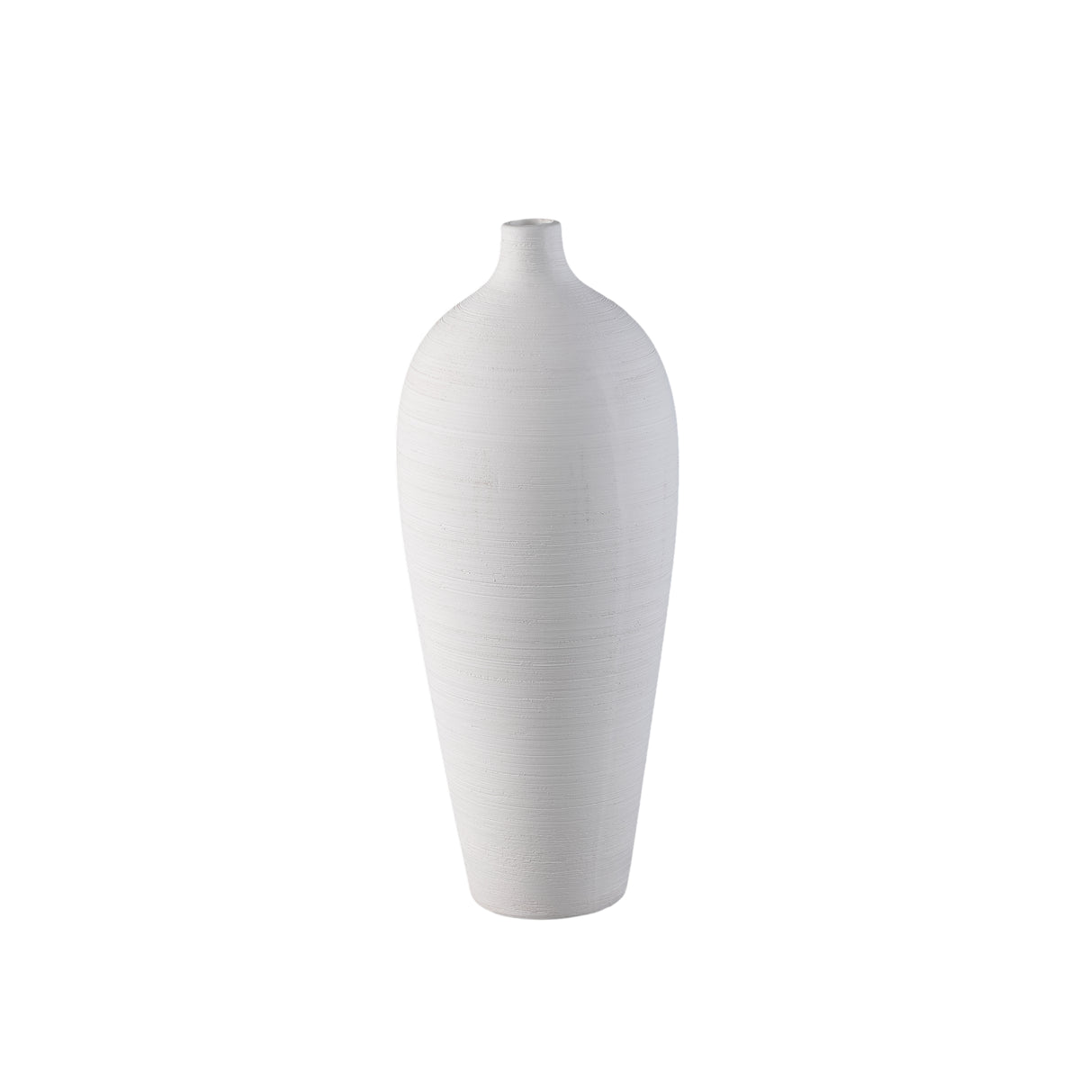 Bottle Vase Cavinn Ceramic White Ø18cm x H44cm PTMD
