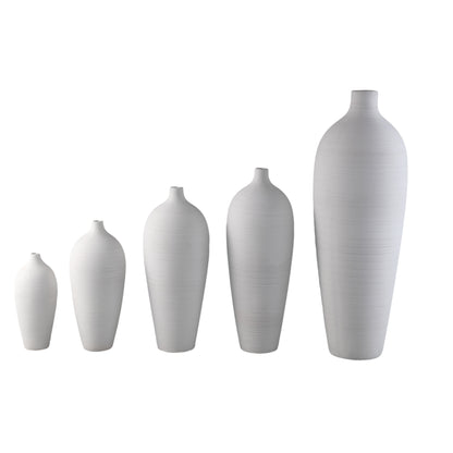 Bottle Vase Cavinn Ceramic White Ø18cm x H44cm PTMD