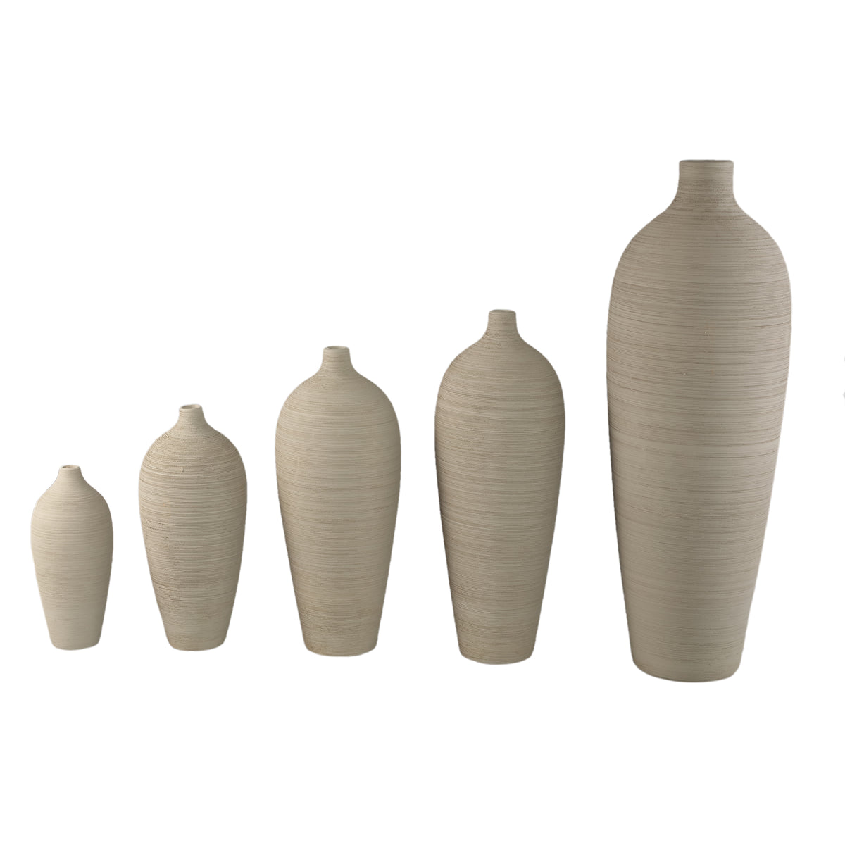 Bottle Vase Cavinn Ceramic Beige Ø18cm x H44cm PTMD