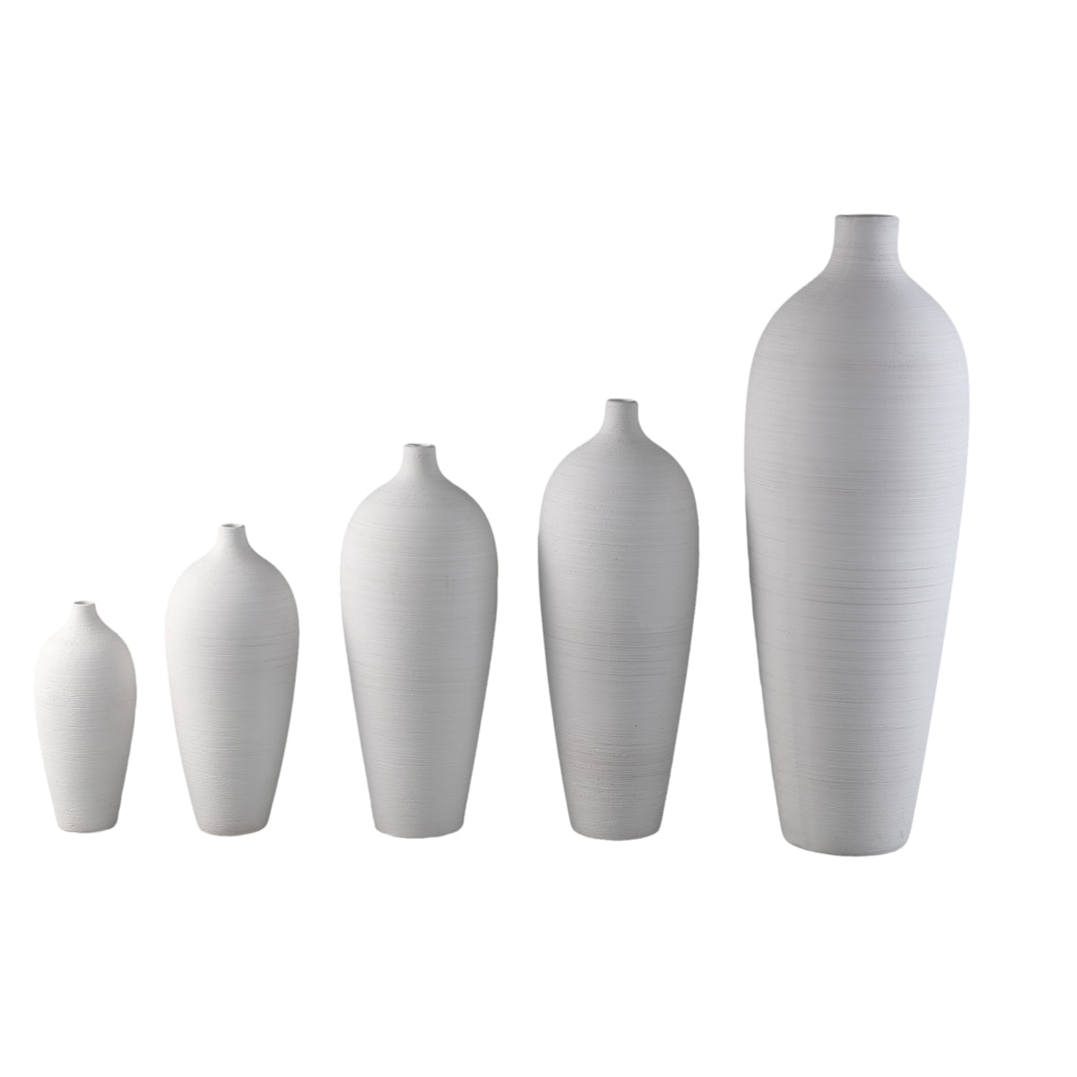 Bottle Vase Cavinn Ceramic White Ø15cm x H35cm PTMD