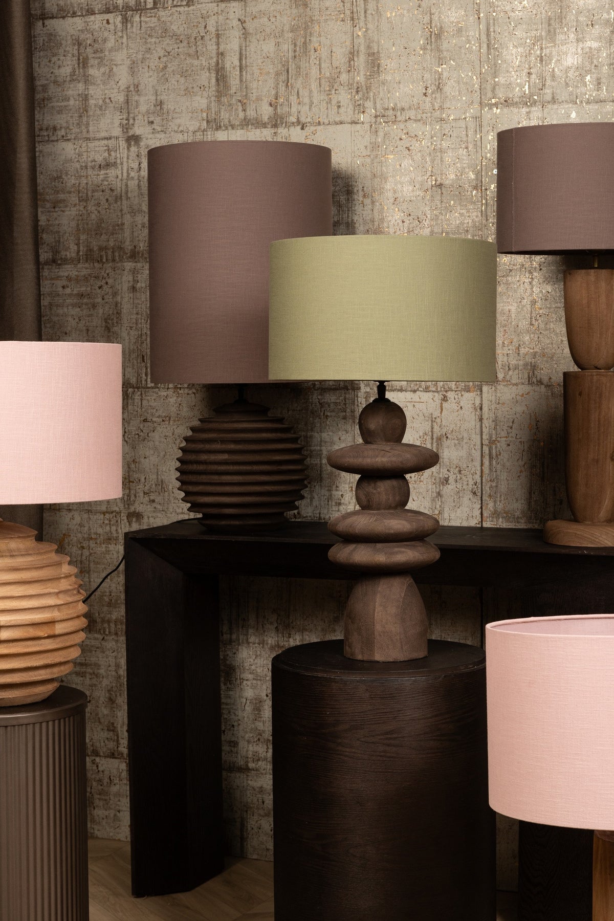Lampshade Rivvo - 40x40x24 cm - Cotton - Green PTMD
