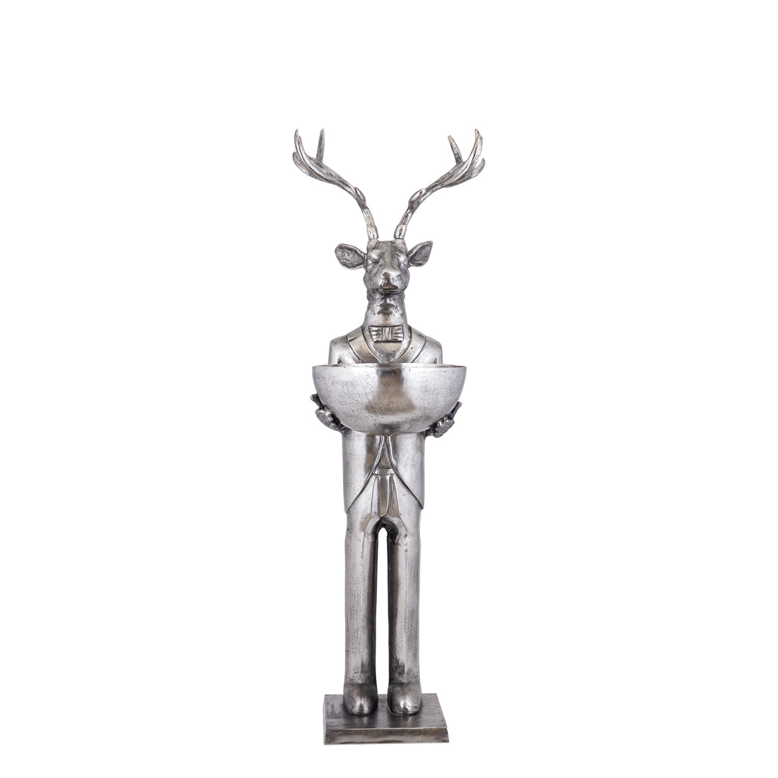 Reindeer Statue with Scale Gun Metal 155cm Medium PTMD