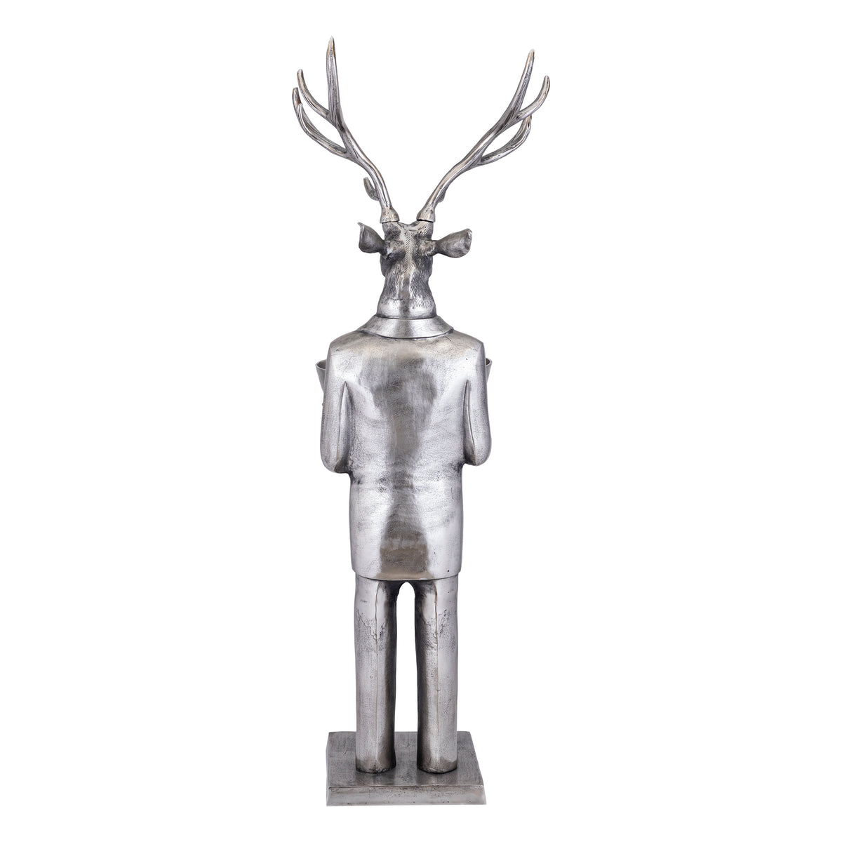 Reindeer Statue with Scale Gun Metal 192cm Large PTMD