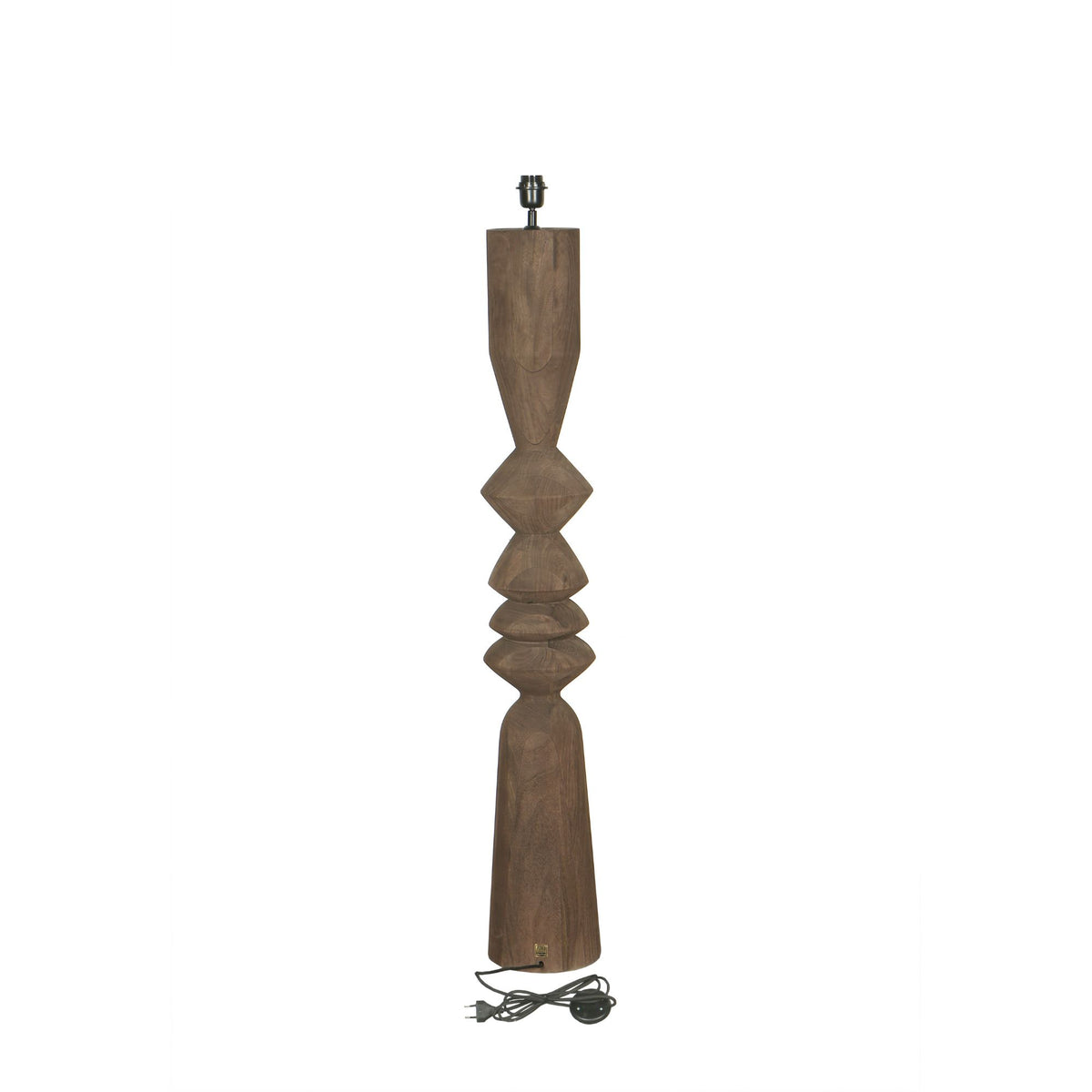 Floor Lamp Elaine Brown Mango Wood Round Base H130cm PTMD