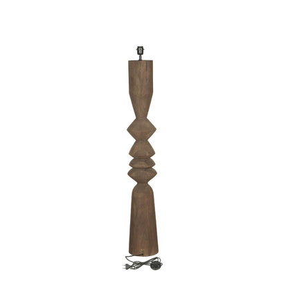 Floor Lamp Elaine Brown Mango Wood Round Base H130cm PTMD