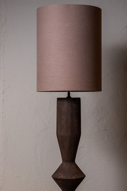 Floor Lamp Elaine Brown Mango Wood Round Base H130cm PTMD