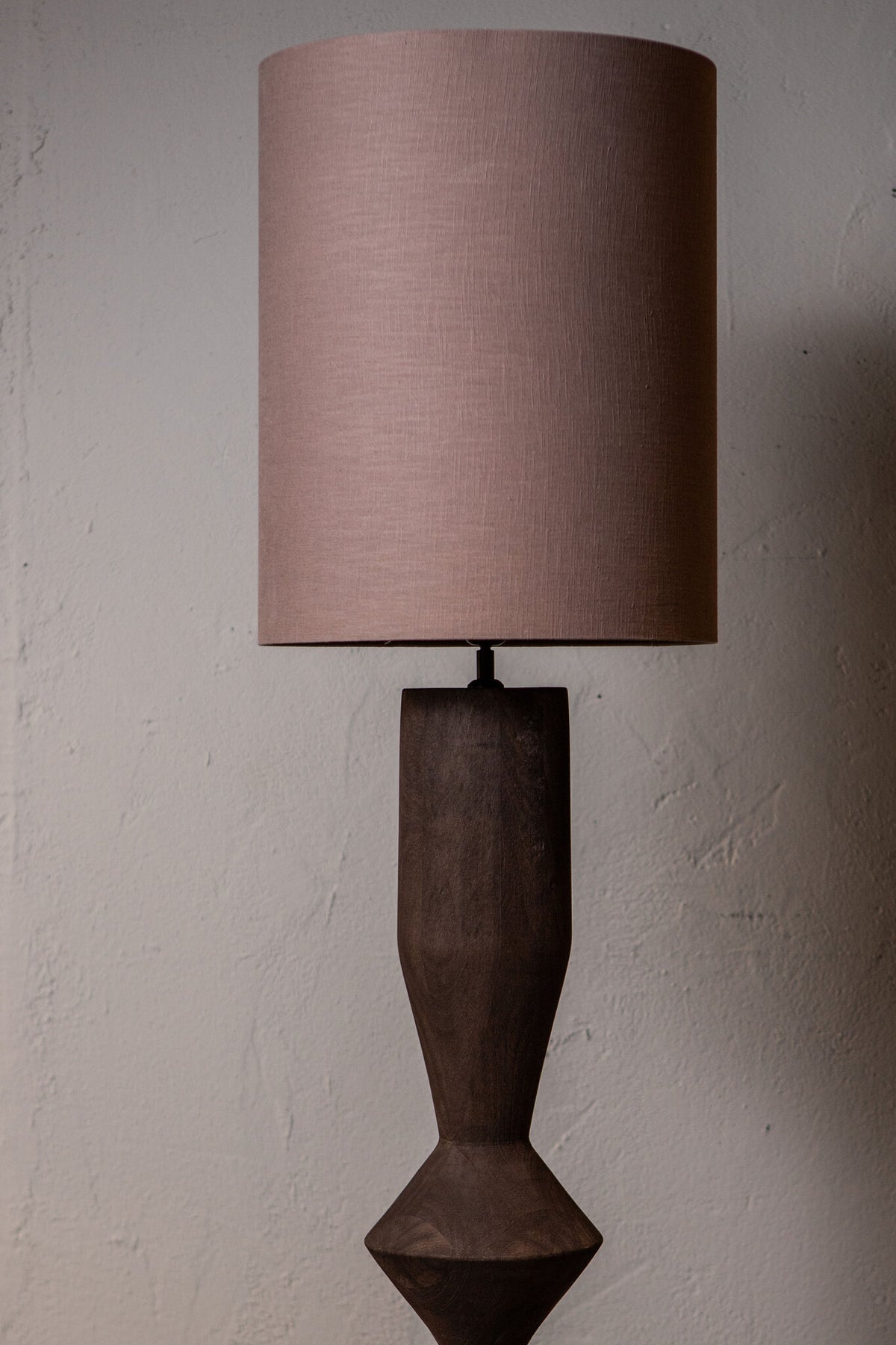 Floor Lamp Elaine Brown Mango Wood Round Base H130cm PTMD