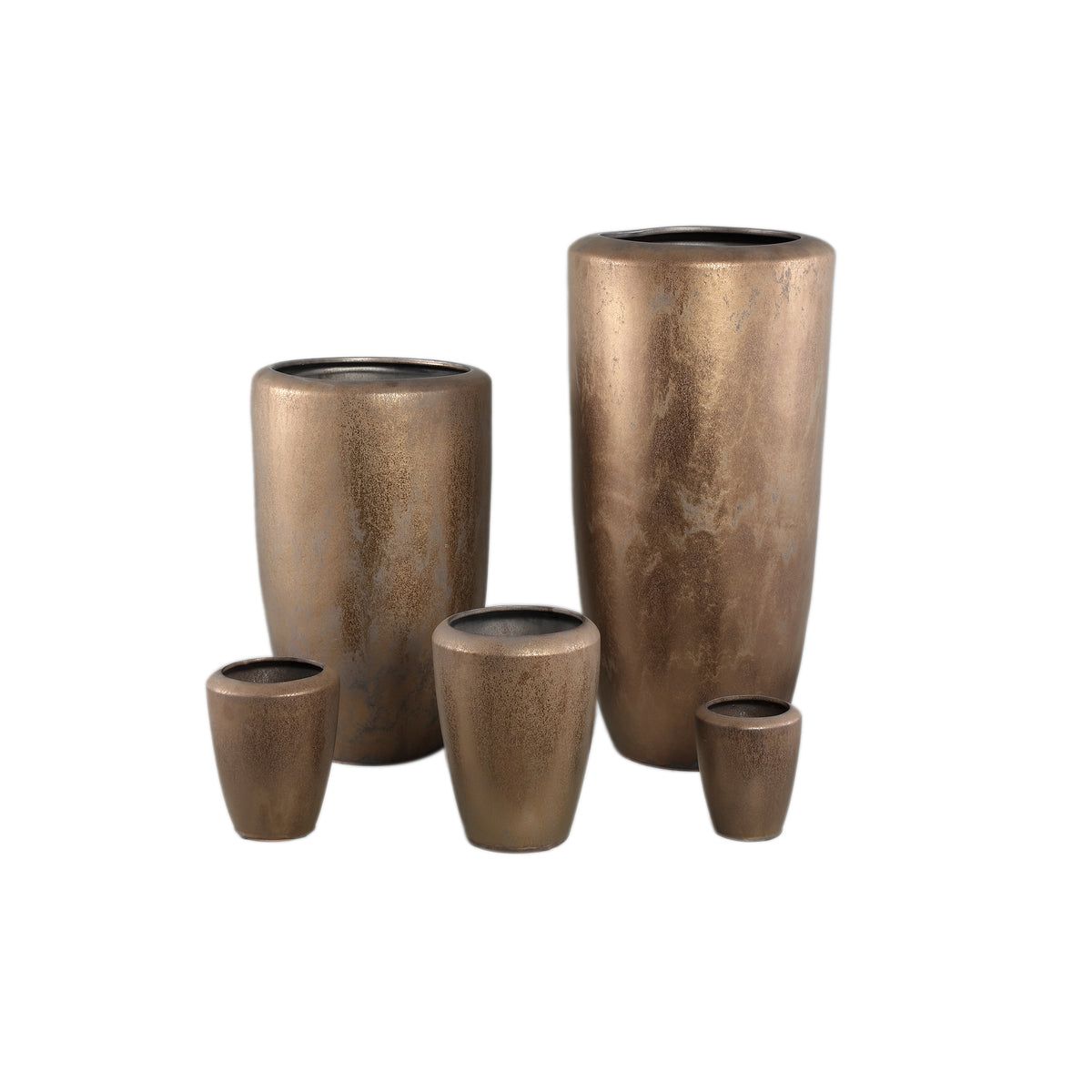 Kyleigh Bronze Round Ceramic Pot Smooth High XL PTMD