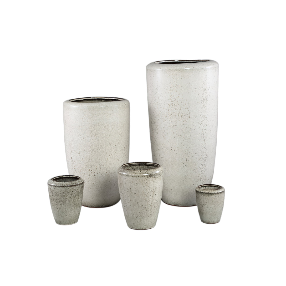 Kyleigh Beige Round Ceramic Pot Smooth High L 35x58 cm PTMD