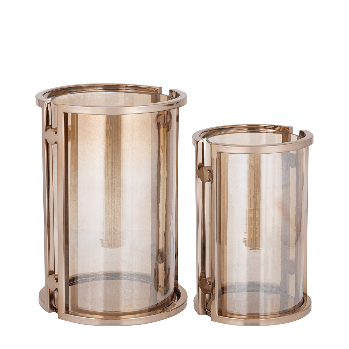 Jarie Brown/Gold Stainless Steel Frame Lantern Small PTMD