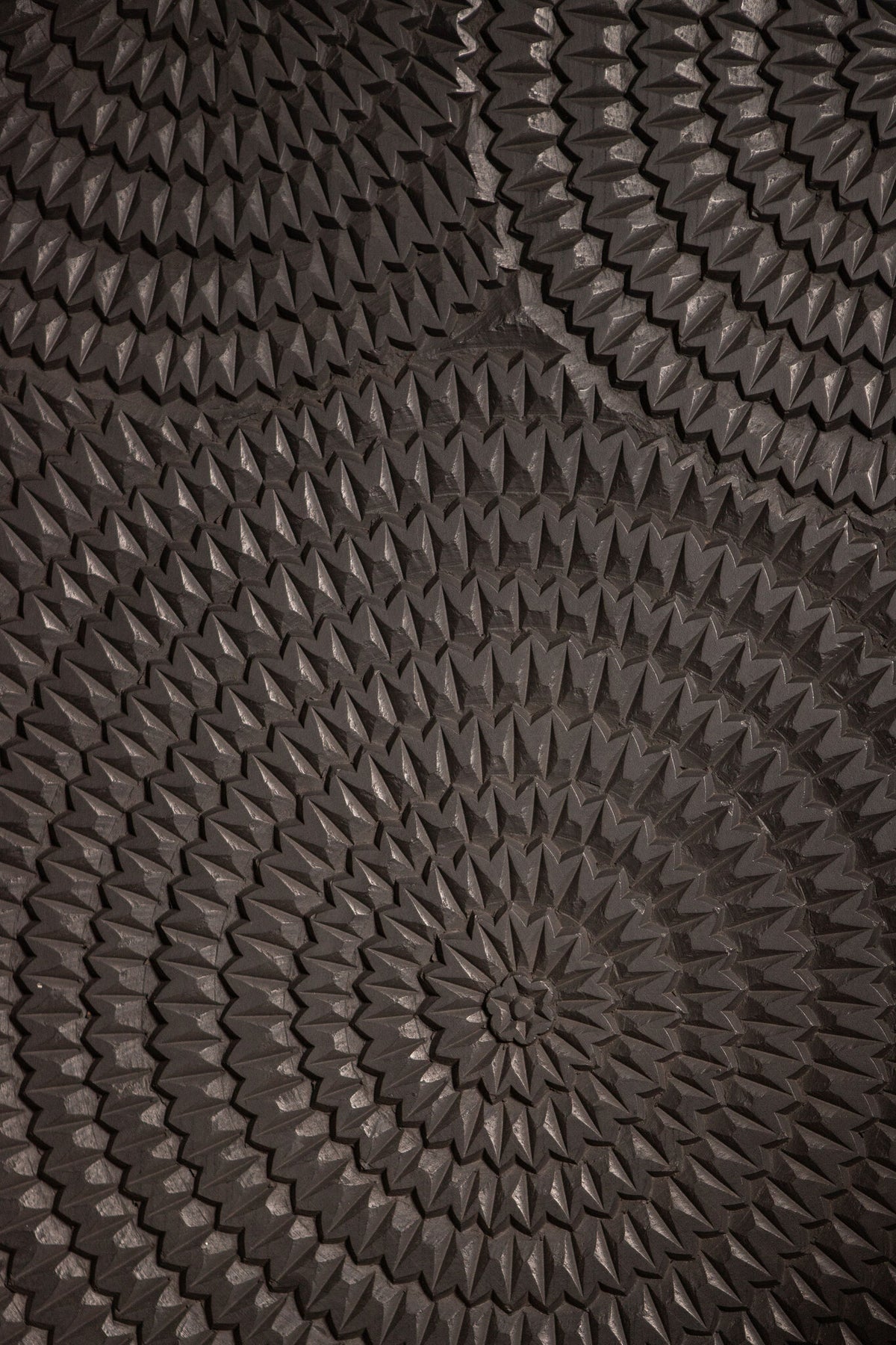 Levya Black Wooden Rectangular Wall Panel Round Pattern PTMD