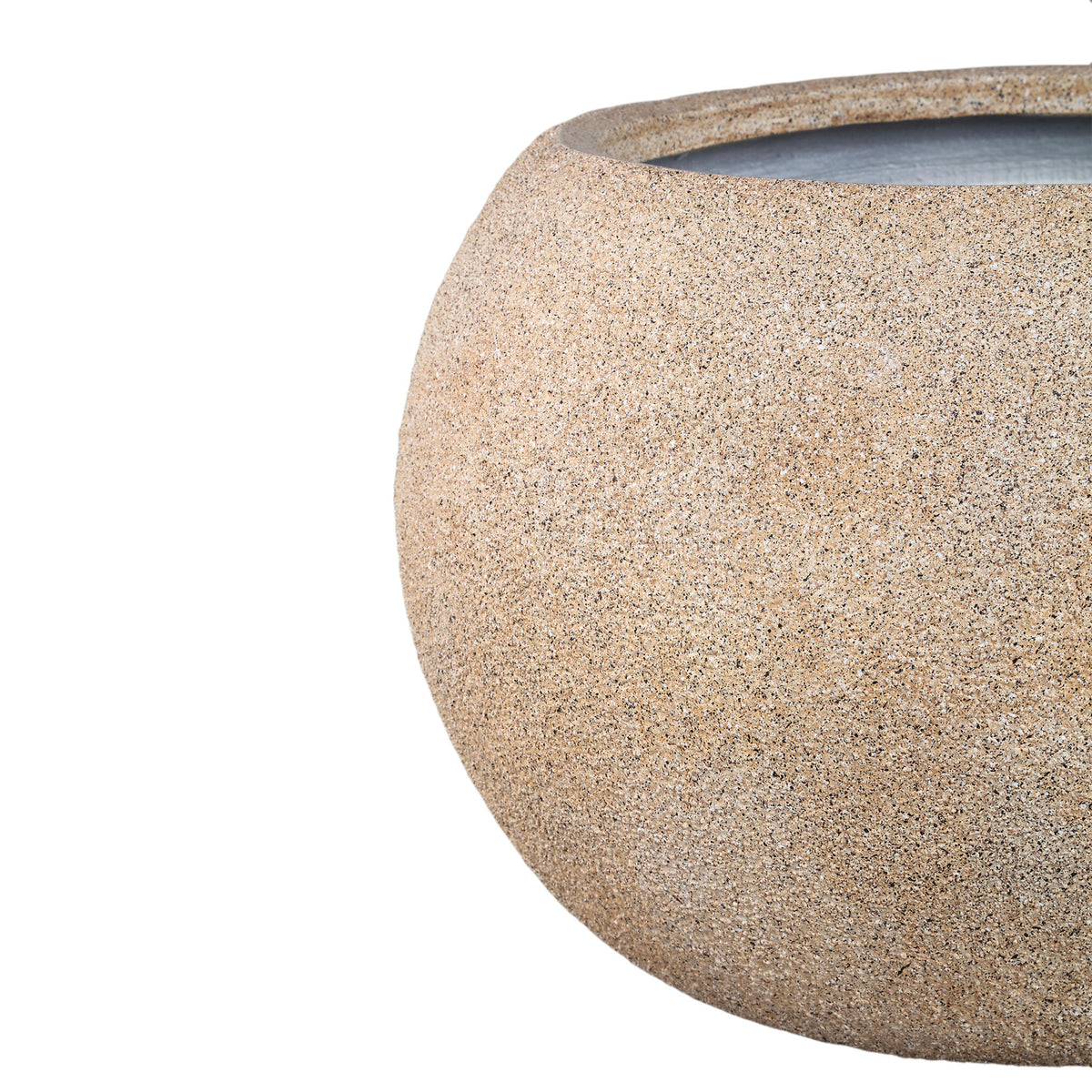 Nihara Beige Fiber Cement Globe-Shaped Flower Pot Set of 2 PTMD