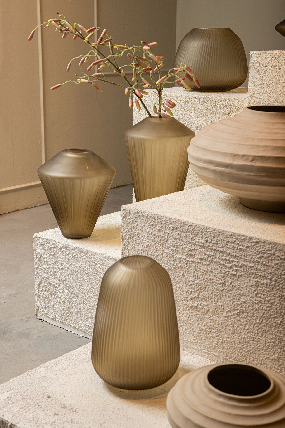 Pot Kody Beige Stone Wash casted alu ribbed pot L PTMD