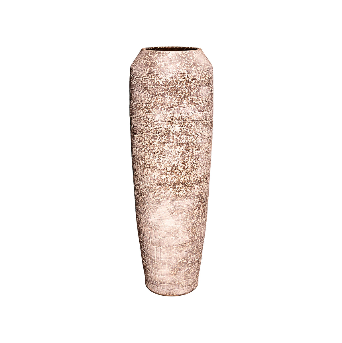Vikki Beige Ceramic Tall Round Large Pot PTMD