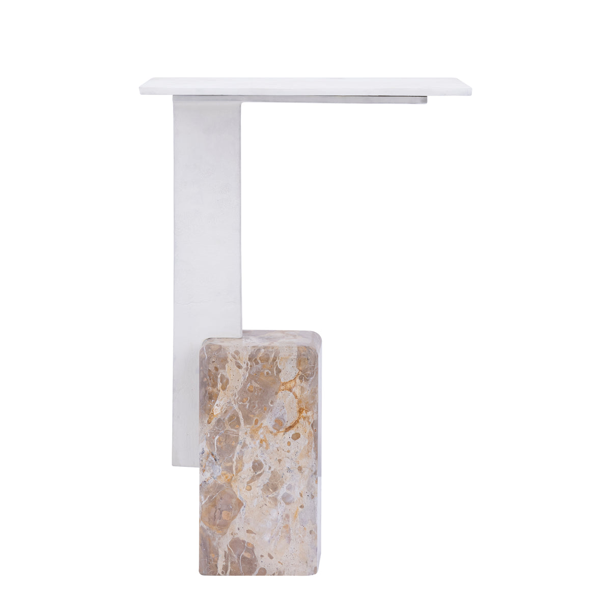 Side table Ebe Beige Marble Rectangular PTMD