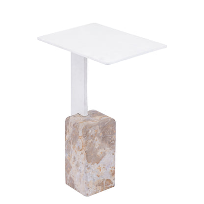 Side table Ebe Beige Marble Rectangular PTMD