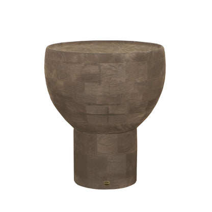 Side Table Erno Brown Mango Wood On Base Round PTMD