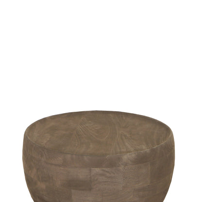 Side Table Erno Brown Mango Wood On Base Round PTMD