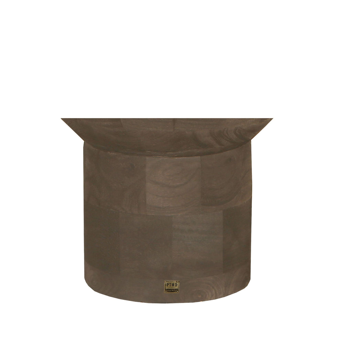 Side Table Erno Brown Mango Wood On Base Round PTMD