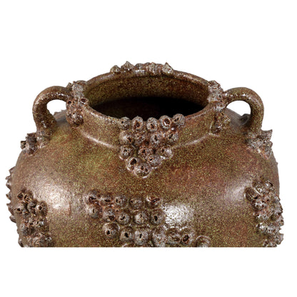 Deisy Green Ceramic Jar With Handles Rough Coral L PTMD