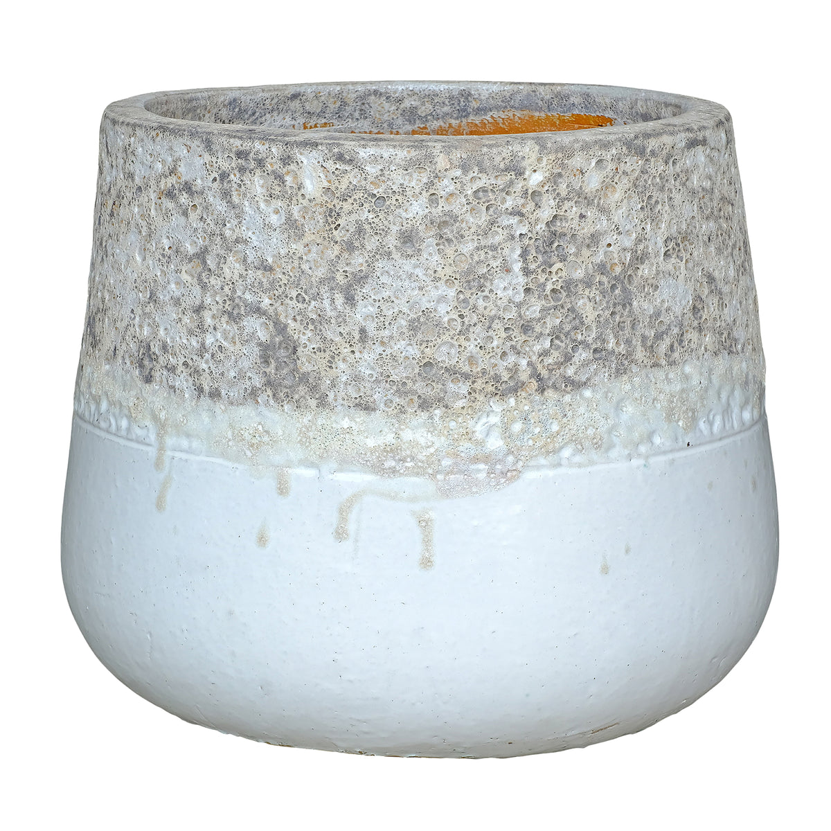 Flower pot Lenz Ceramic With Texture White Large PTMD