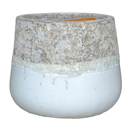 Flower pot Lenz Ceramic With Texture White Large PTMD