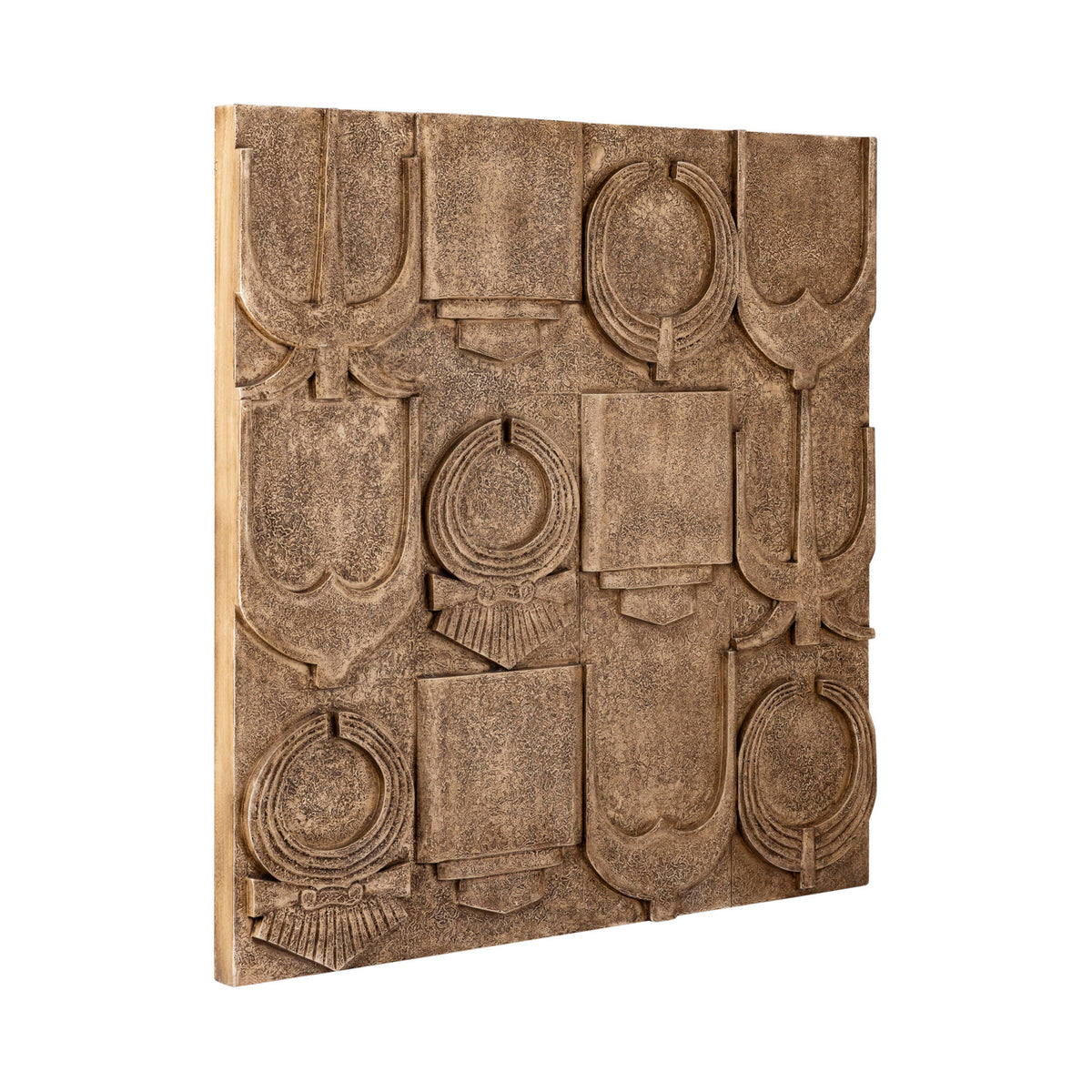 Saku Beige MDF Ancient Symbols Antique Wall Panel PTMD