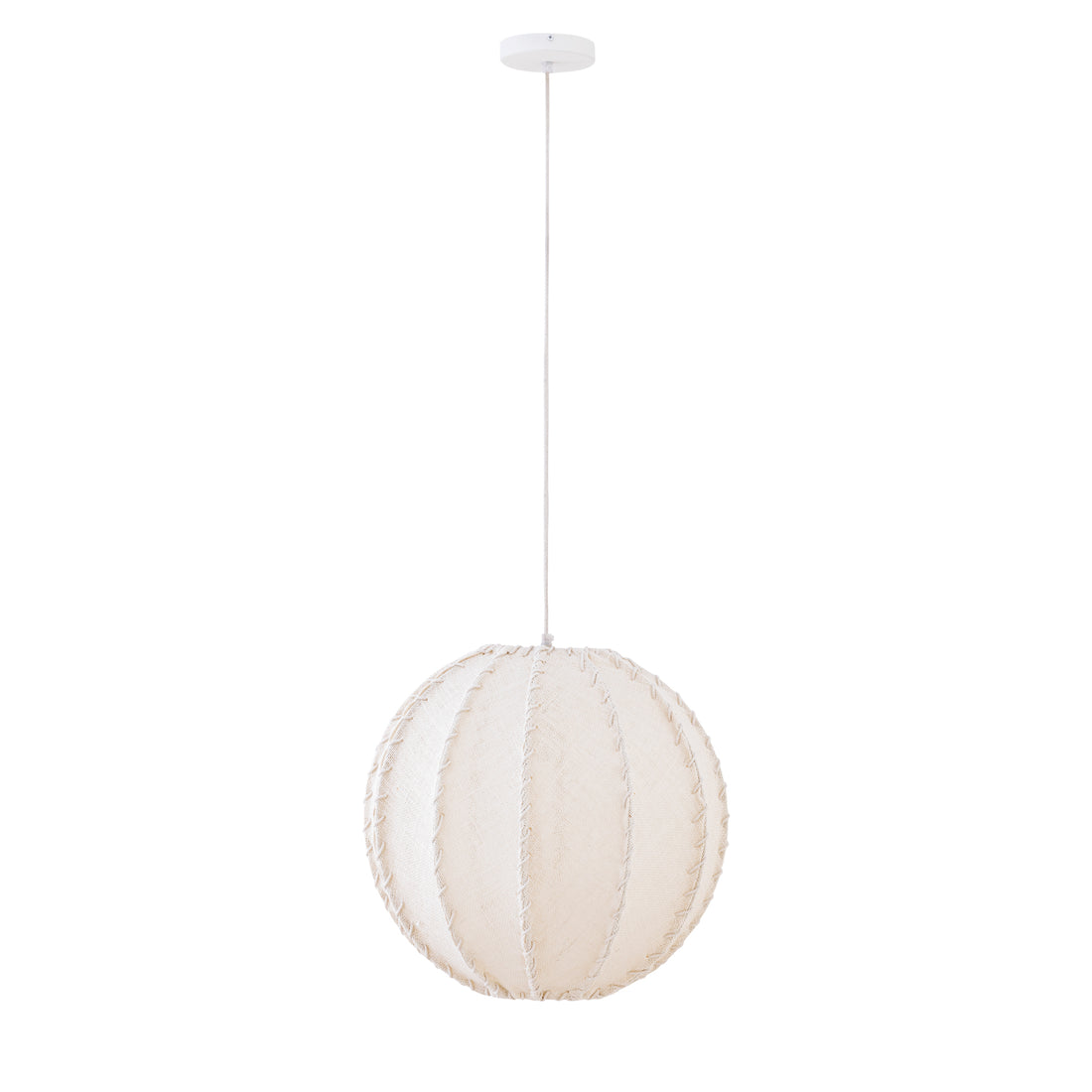 Myka Cream Jute Pendant Light Globe-Shaped Small PTMD