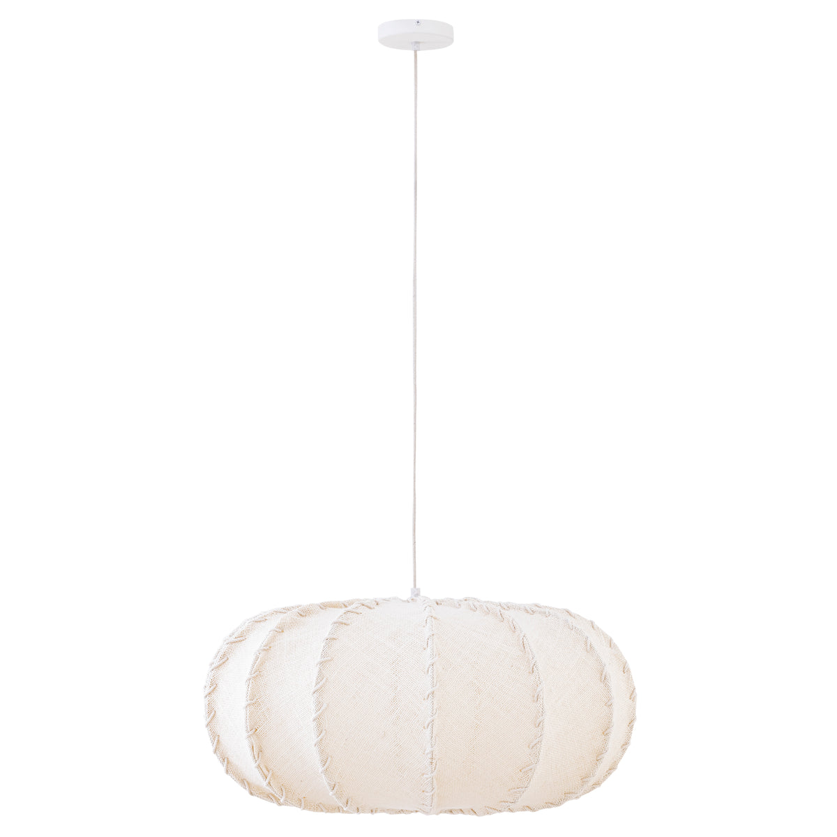 Pendant Light Myka Cream Jute Flat Round Large PTMD
