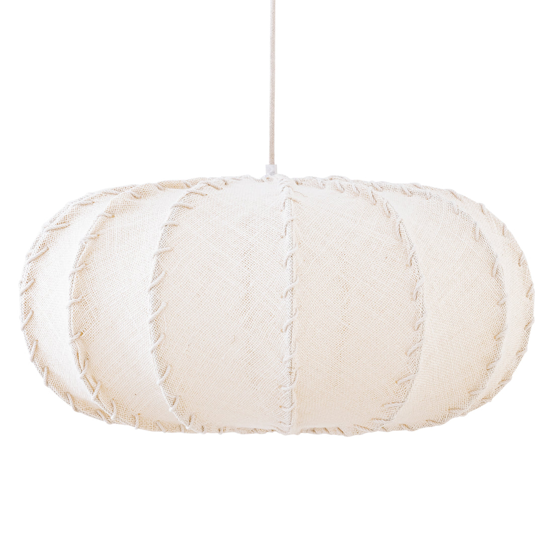 Pendant Light Myka Cream Jute Flat Round Large PTMD