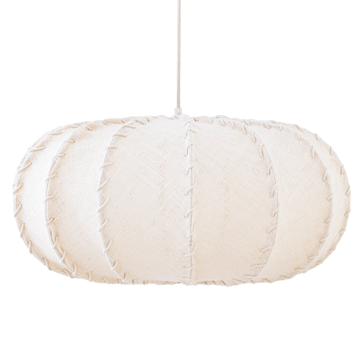 Pendant Light Myka Cream Jute Flat Round Large PTMD