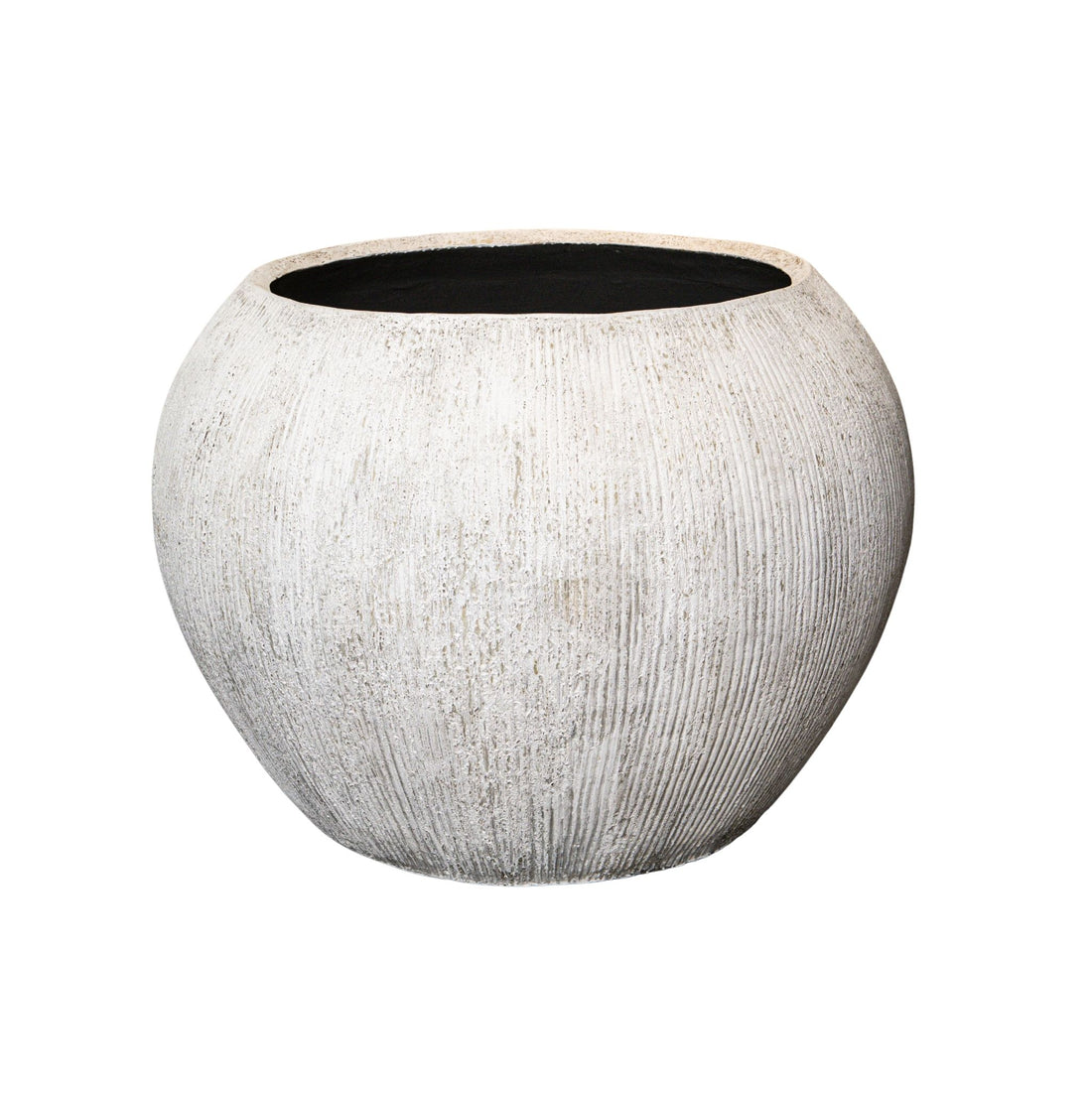 Flower pot Yolenda Cream Cement Fiber Striped pattern Large PTMD