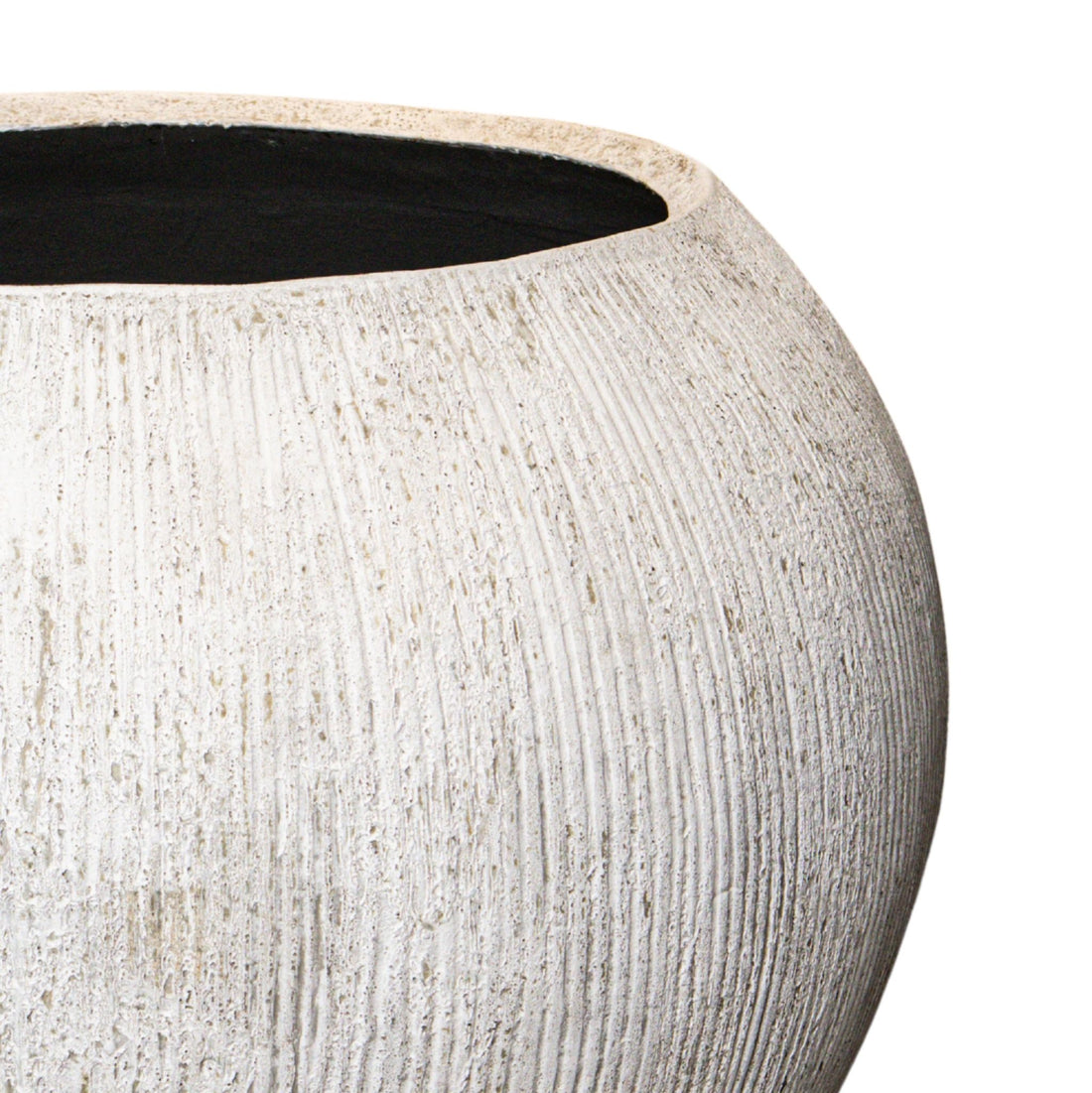 Flower pot Yolenda Cream Cement Fiber Striped pattern Large PTMD